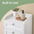 Bathroom Cabinet - Wood - Cloud White - Removable Laundry Basket with Drawer
