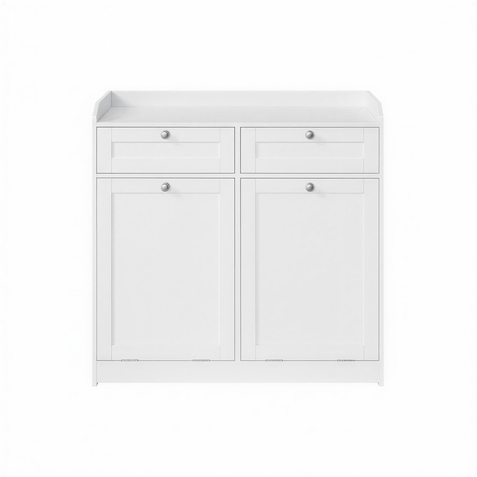 Laundry Hamper Cabinet - Wood - Cloud White - 2 Removable Baskets with Handles