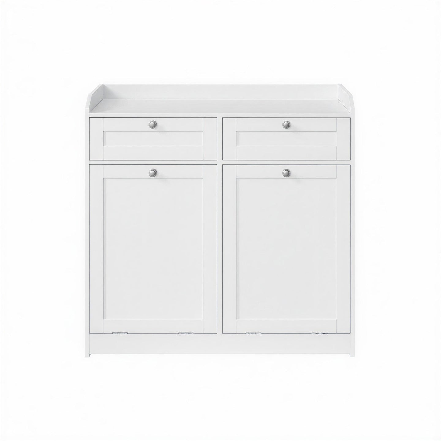 Laundry Hamper Cabinet - Wood - Cloud White - 2 Removable Baskets with Handles