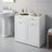 Laundry Hamper Cabinet - Wood - Cloud White - 2 Removable Baskets with Handles