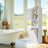 Tall Bathroom Storage Cabinet - Engineered Wood - Cloud White - Removable Laundry Hamper and Freestanding Design for Small Spaces
