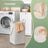 Tall Bathroom Storage Cabinet - Engineered Wood - Cloud White - Removable Laundry Hamper and Freestanding Design for Small Spaces