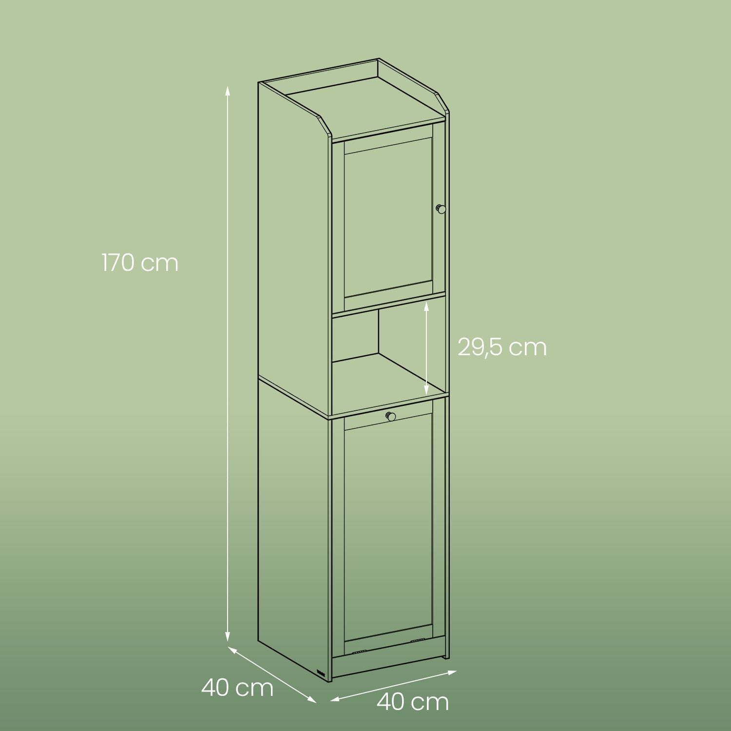 Tall Bathroom Storage Cabinet - Engineered Wood - Cloud White - Removable Laundry Hamper and Freestanding Design for Small Spaces