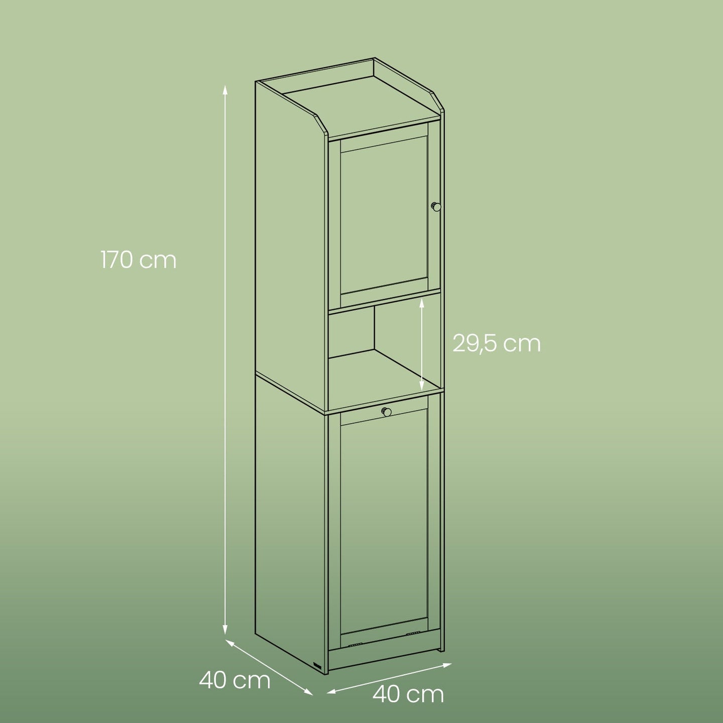 Tall Bathroom Storage Cabinet - Engineered Wood - Cloud White - Removable Laundry Hamper and Freestanding Design for Small Spaces