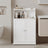 Bathroom Floor Cabinet - Engineered Wood - Cloud White - 100 cm Tall with 2 Doors and 2 Adjustable Shelves