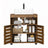 Bathroom Cabinet - Engineered Wood - Rustic Brown - Adjustable Shelf and Louvered Doors for Pedestal Sinks