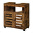 Bathroom Cabinet - Engineered Wood - Rustic Brown - Adjustable Shelf and Louvered Doors for Pedestal Sinks
