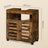 Bathroom Cabinet - Engineered Wood - Rustic Brown - Adjustable Shelf and Louvered Doors for Pedestal Sinks