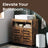Bathroom Vanity Unit - Engineered Wood - Rustic Brown - 2-Door Design with Adjustable Shelf