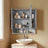 Wall Mirror Cabinet - MDF - Grey - Adjustable Shelves