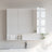 Wall-Mounted Bathroom Mirror Cabinet - Wood - Cloud White - Adjustable Shelving and Open Shelf