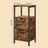 Storage Tower - Wood - Rustic Brown and Black - Slim Design with 3 Drawers and Open Compartment