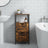 Storage Tower - Wood - Rustic Brown and Black - Slim Design with 3 Drawers and Open Compartment