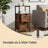 Storage Tower - Wood - Rustic Brown and Black - Slim Design with 3 Drawers and Open Compartment