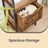 Storage Tower - Wood - Rustic Brown and Black - Slim Design with 3 Drawers and Open Compartment