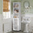 Tall Bathroom Storage Cabinet - Engineered Wood - Rustic Brown - 3 Open Compartments