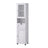 Tall Bathroom Cabinet - Wood and Glass - Maple White