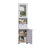 Tall Bathroom Cabinet - Wood and Glass - Maple White