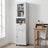 Tall Bathroom Cabinet - Wood and Glass - Maple White
