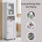 Tall Bathroom Cabinet - Wood and Glass - Maple White