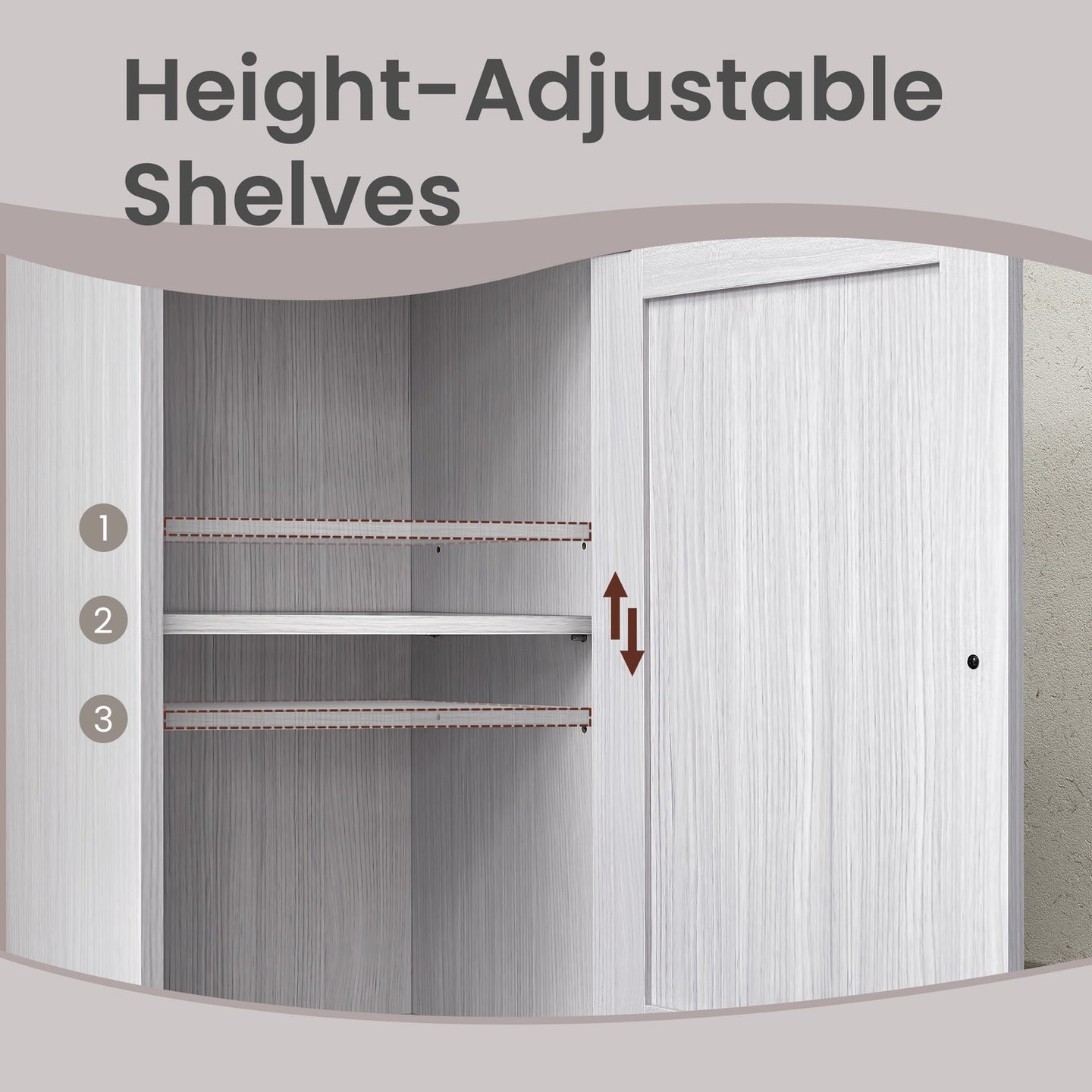 Tall Bathroom Cabinet - Wood and Glass - Maple White
