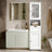 Tall Bathroom Storage Cabinet - Wood - Cloud White - Adjustable Shelves