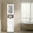 Tall Bathroom Storage Cabinet - Wood - Cloud White - Adjustable Shelves