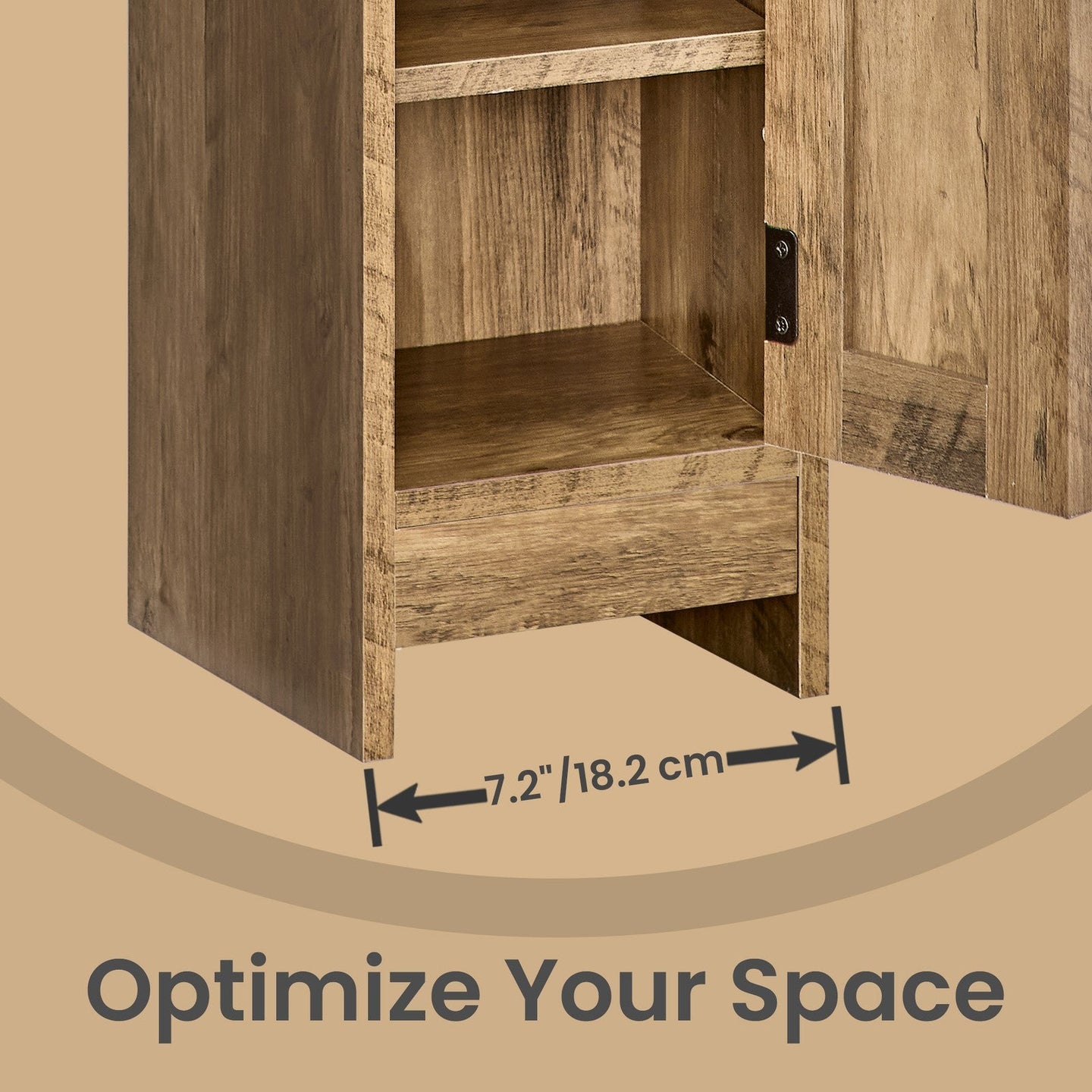 Small Bathroom Storage Cabinet - 20L - MDF - Adjustable Shelves