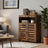 4-Tier Storage Shelf - Wood - Rustic Brown - Adjustable Shelves and Louvered Doors