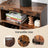 4-Tier Storage Shelf - Wood - Rustic Brown - Adjustable Shelves and Louvered Doors