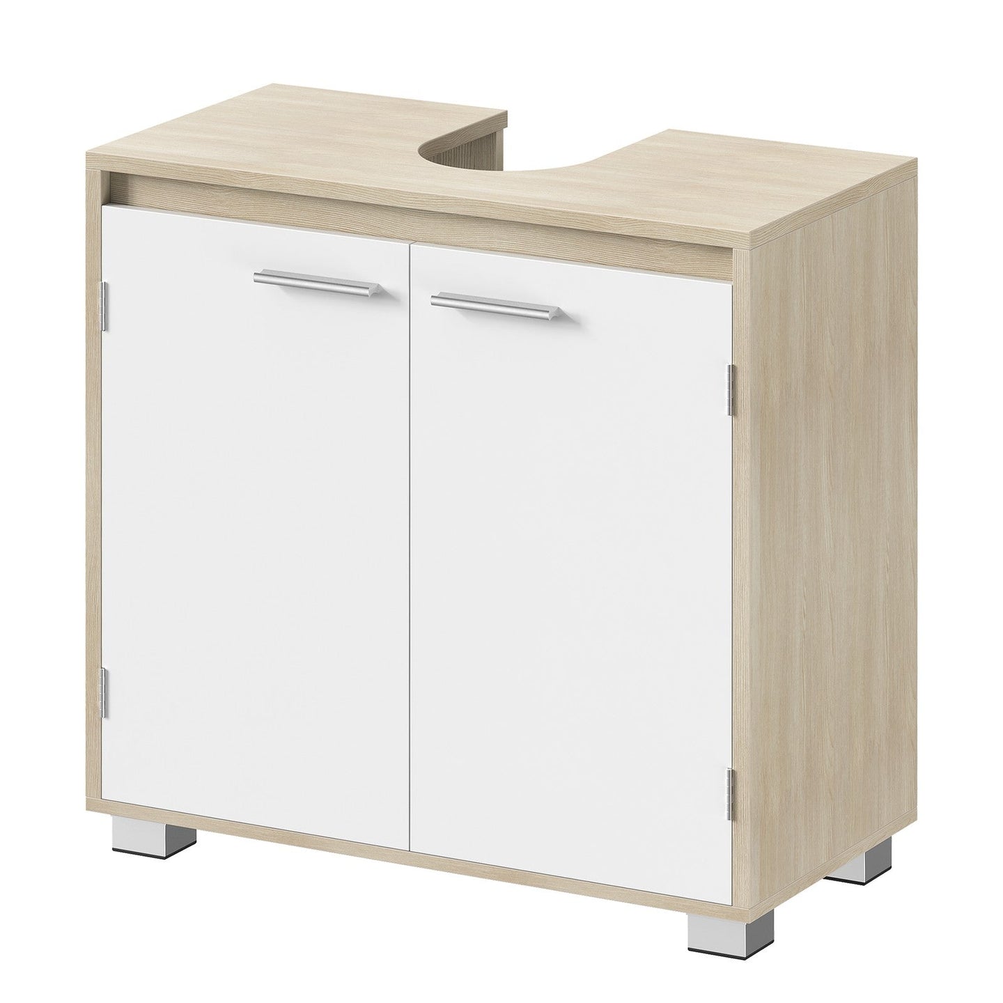Under Sink Bathroom Storage Cabinet - 60L - MDF - 2 Compartment Design