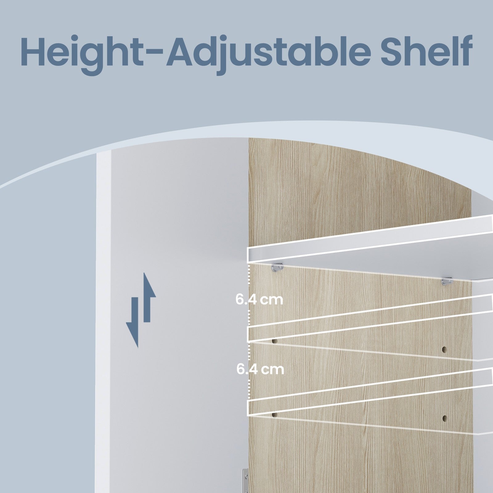 Under Sink Bathroom Storage Cabinet - 60L - MDF - 2 Compartment Design