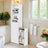 Tall Bathroom Storage Cabinet - Wood - Classic White - Freestanding with Storage Drawers and Adjustable Shelf