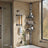 Telescopic Corner Shower Shelf - Stainless Steel - White and Silver - Adjustable with 4 Trays