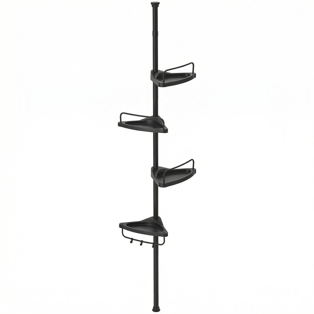 4-Tier Bathroom Storage Shelf - Rust-Resistant Steel - Adjustable Height