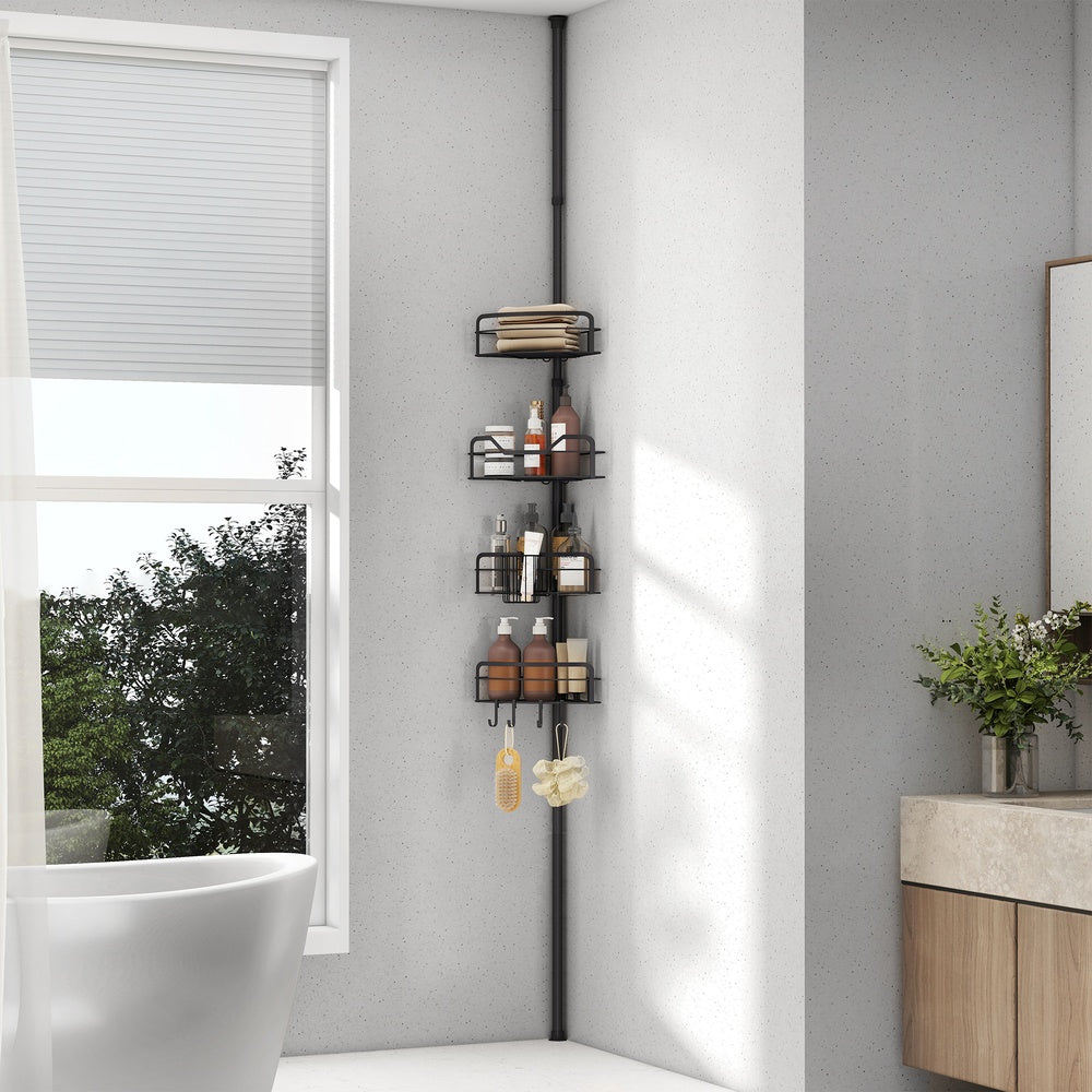 4-Tier Bathroom Storage Shelf - Adjustable