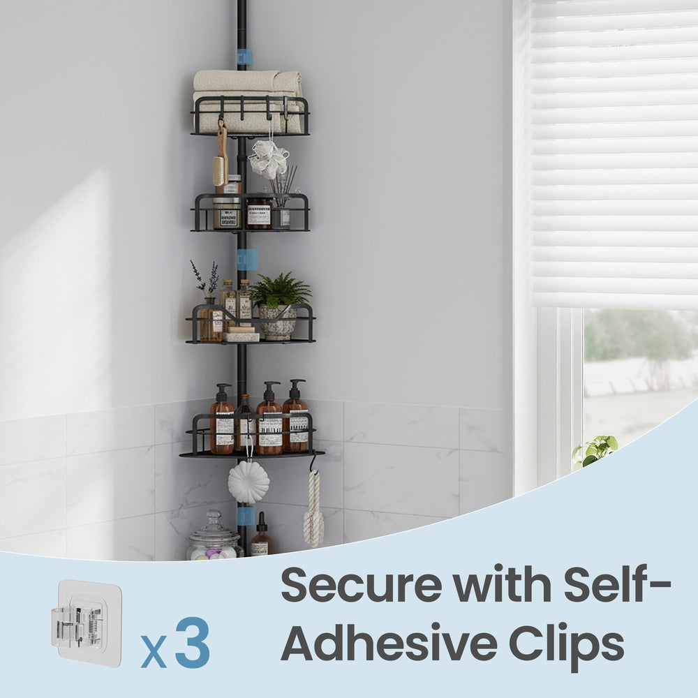 4-Tier Bathroom Storage Shelf - Adjustable