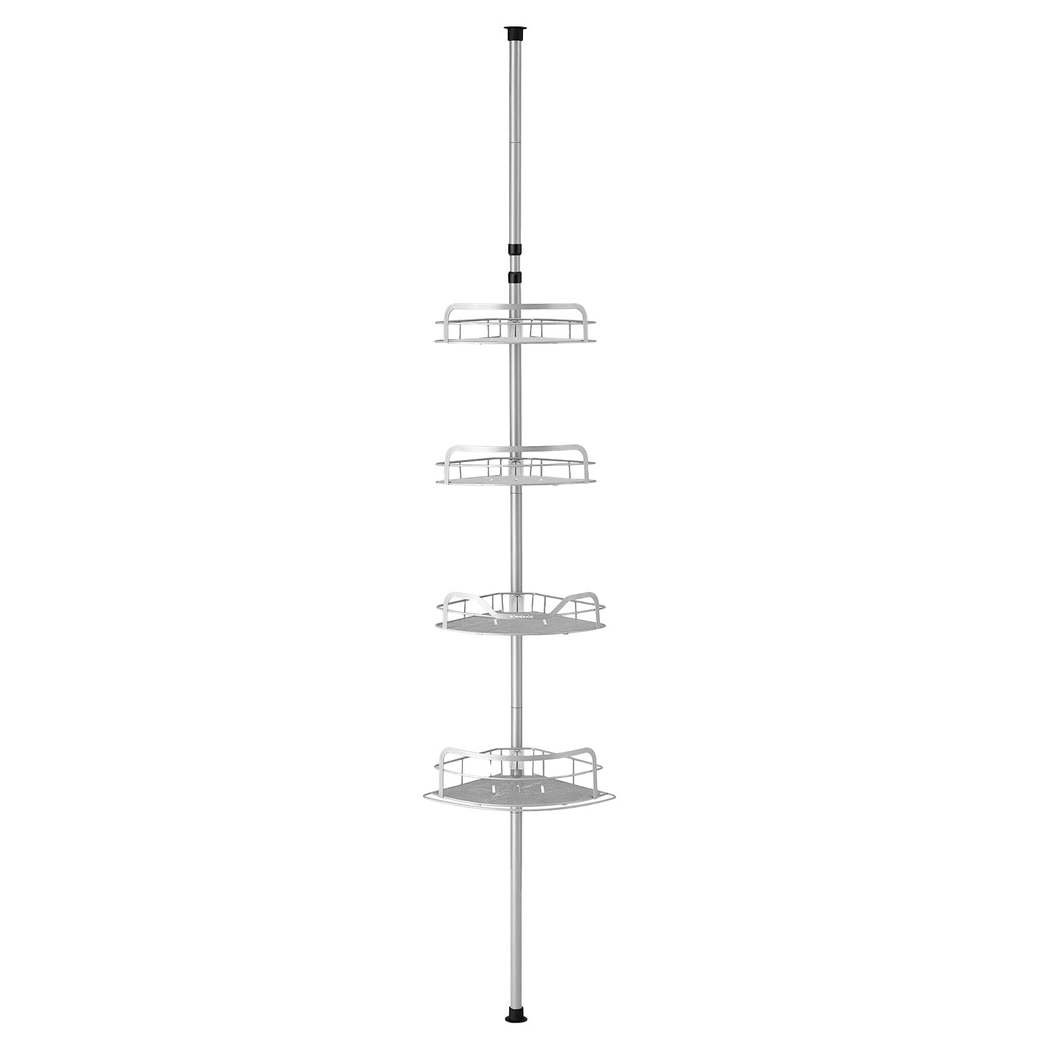 4-Tier Bathroom Storage Shelf - Rust-Resistant Steel - Adjustable Height