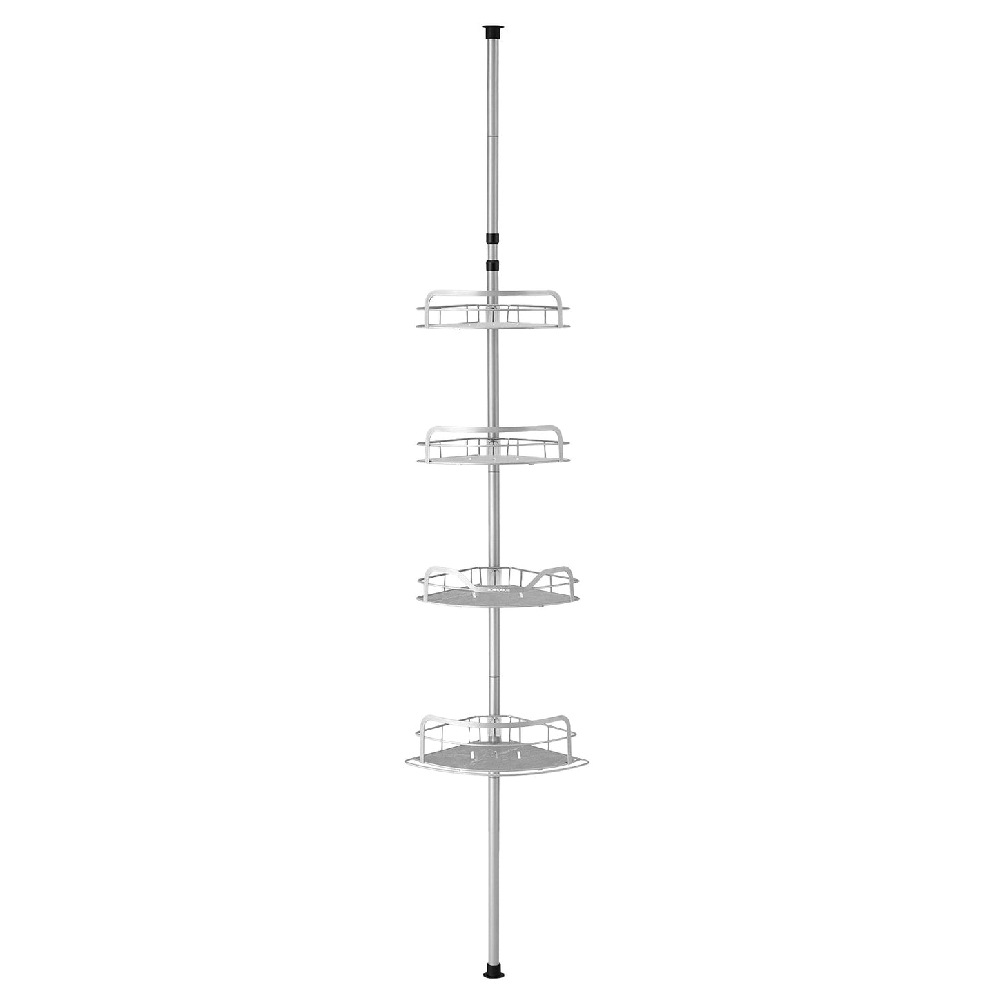4-Tier Bathroom Storage Shelf - Rust-Resistant Steel - Adjustable Height