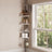 Telescopic Corner Shower Caddy - Stainless Steel - White - Adjustable with 4 Shelves