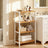 3-Tier Shelving Unit - Bamboo - White - Multifunctional Storage for Hallway and More