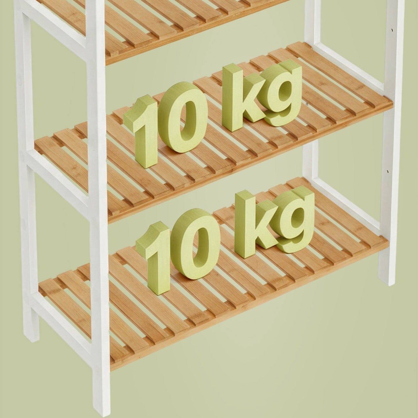 3-Tier Shelving Unit - Bamboo - White - Multifunctional Storage for Hallway and More