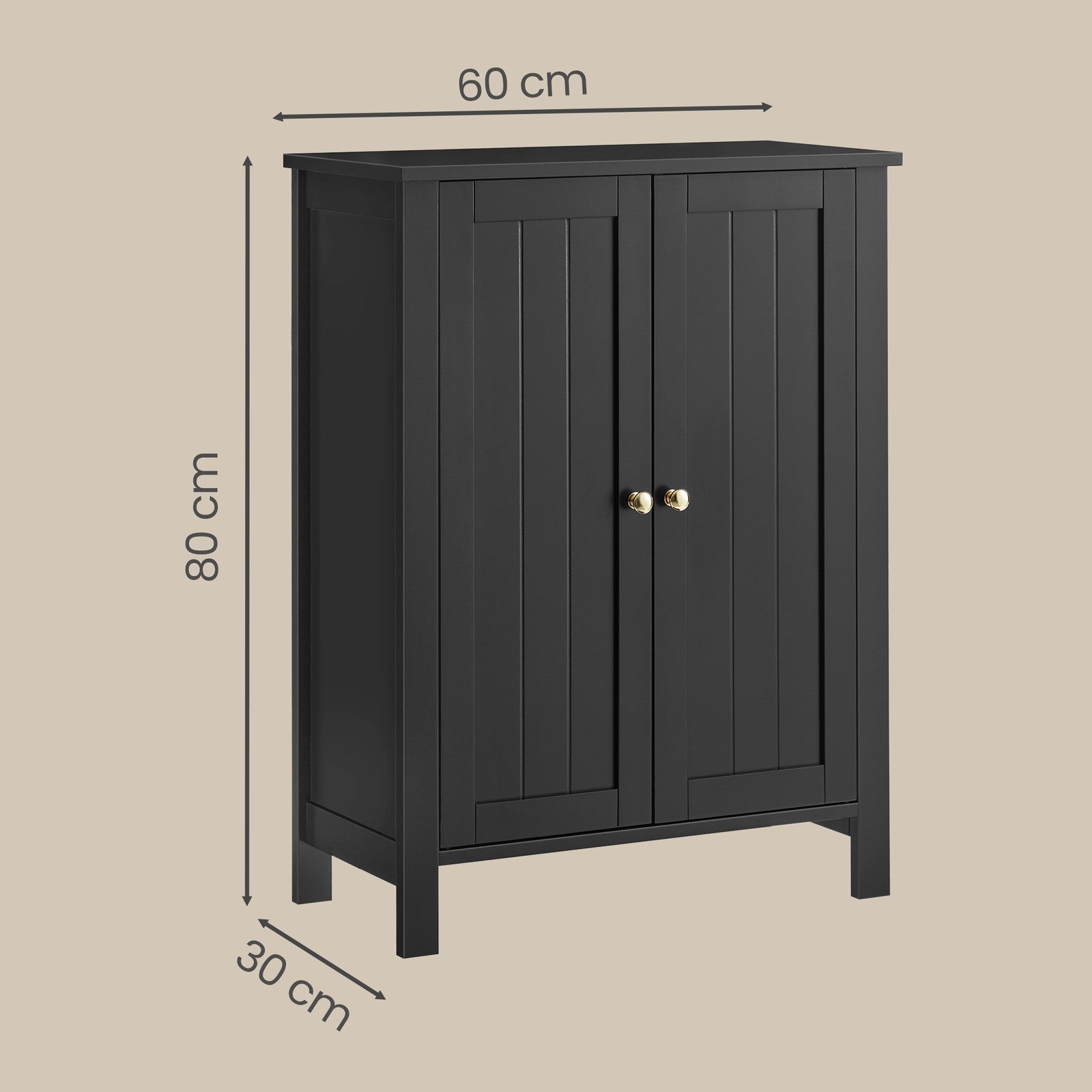 Freestanding Storage Cabinet - Wood - White - Multi-Purpose with Adjustable Shelves