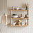 Bamboo Shelving Unit - Bamboo - White - Adjustable 3-Tier Design