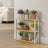Bamboo Shelving Unit - Bamboo - White - Adjustable 3-Tier Design