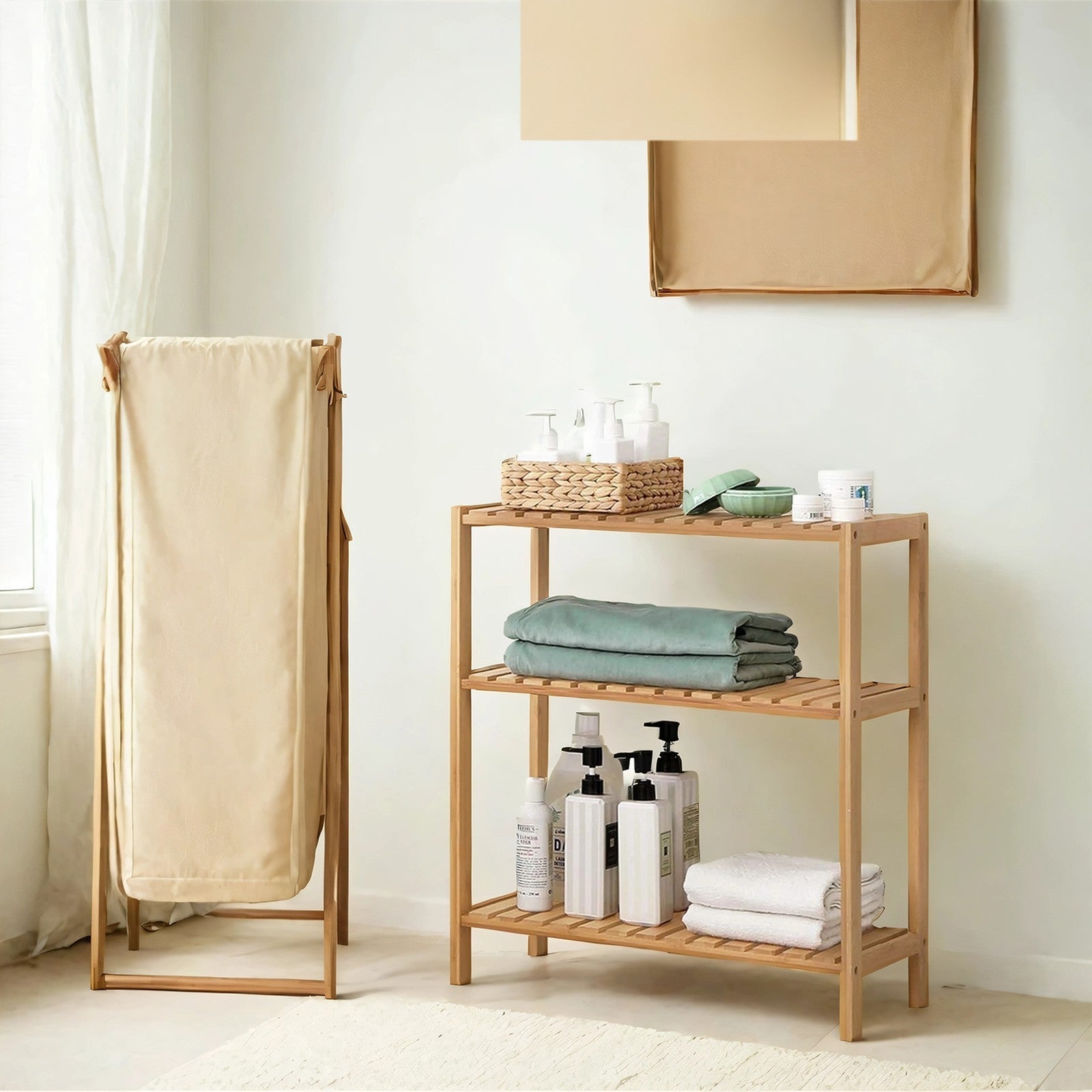 3-Tier Storage Shelf - Bamboo - Natural - Bathroom