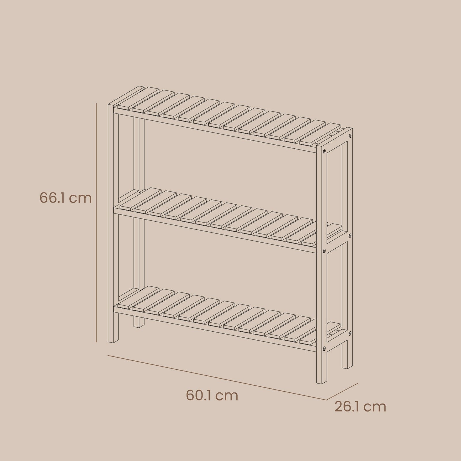 3-Tier Storage Shelf - Bamboo - Natural - Bathroom