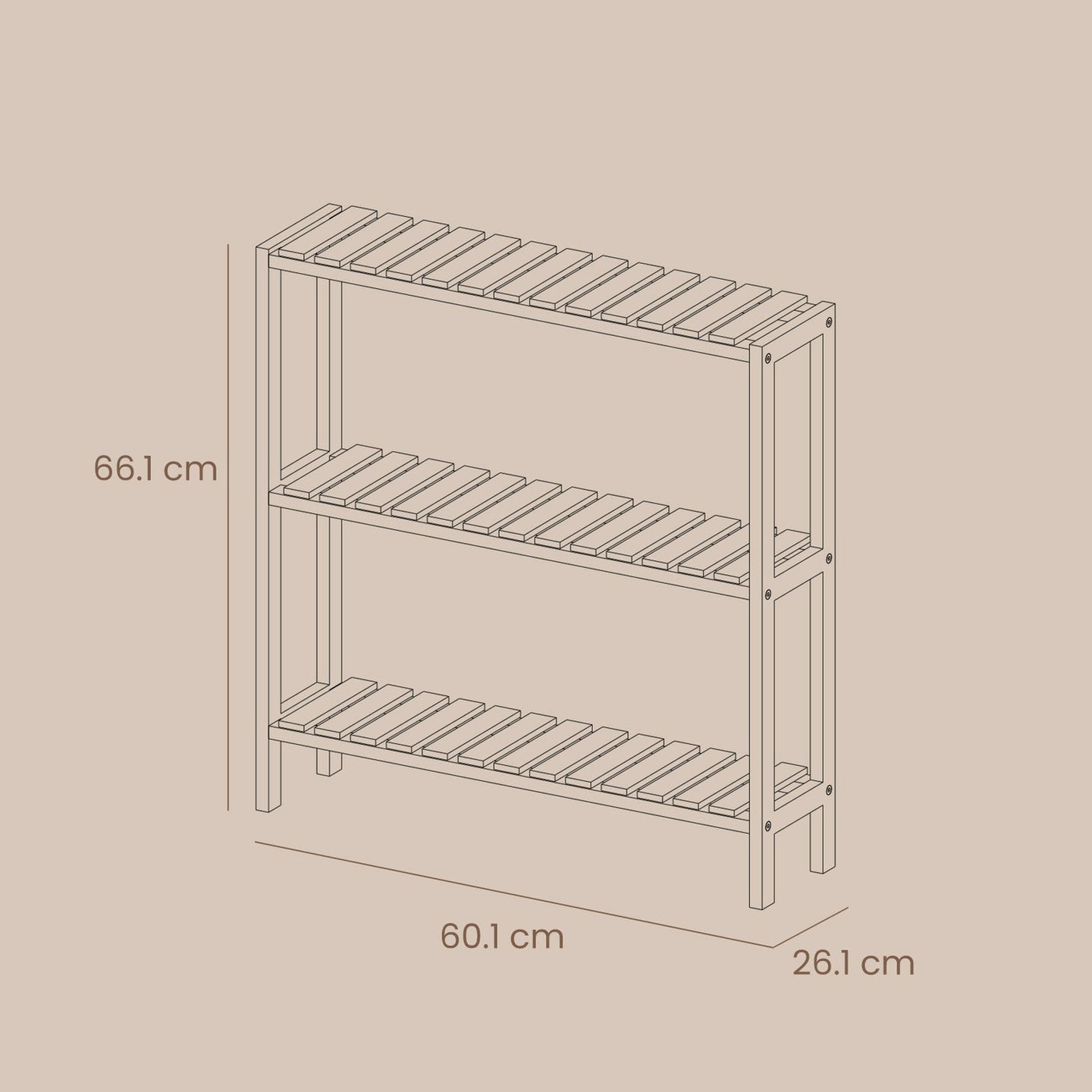 3-Tier Storage Shelf - Bamboo - Natural - Bathroom