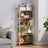 5-Tier Storage Shelf - Bamboo - White and Natural - Adjustable Heights