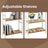 5-Tier Storage Shelf - Bamboo - White and Natural - Adjustable Heights